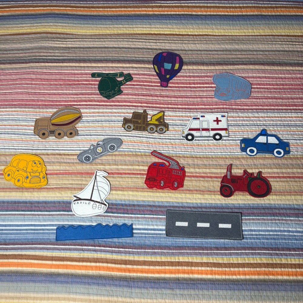 Vavilo Felt Magnetic Story Pieces Transportation Vehicles Set Road Water 13pc